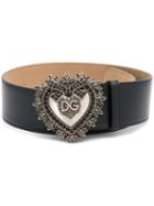 Dolce & Gabbana Devotion Leather Belt - Black