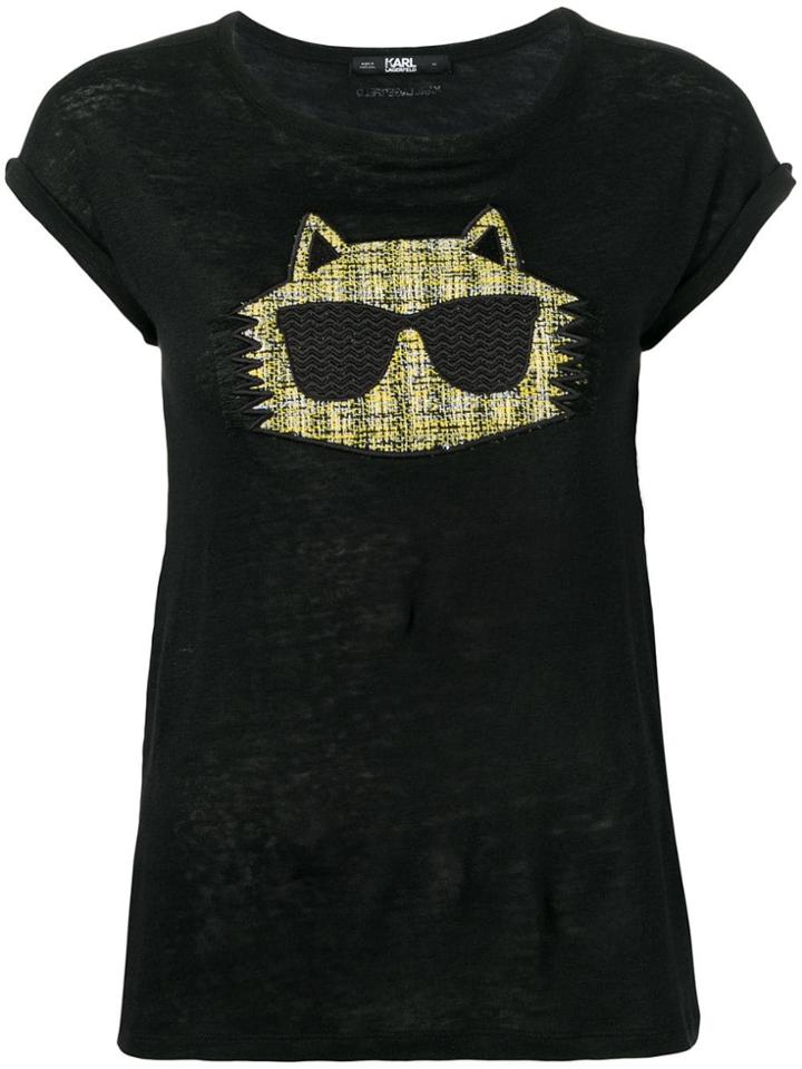 Karl Lagerfeld T-cat Logo T-shirt - Black