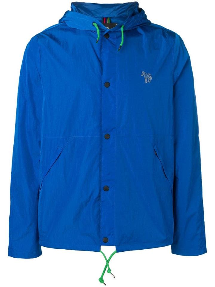 Ps Paul Smith Embroidered Zebra Logo Sports Jacket - Blue