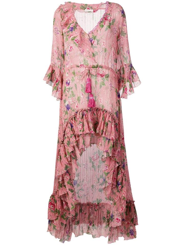 Anjuna Ruffle Detail Wrap Dress - Pink