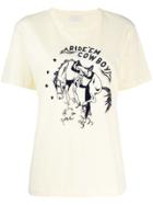 Sandro Paris Embroidered 'ride'em Cowboy' T-shirt - Yellow