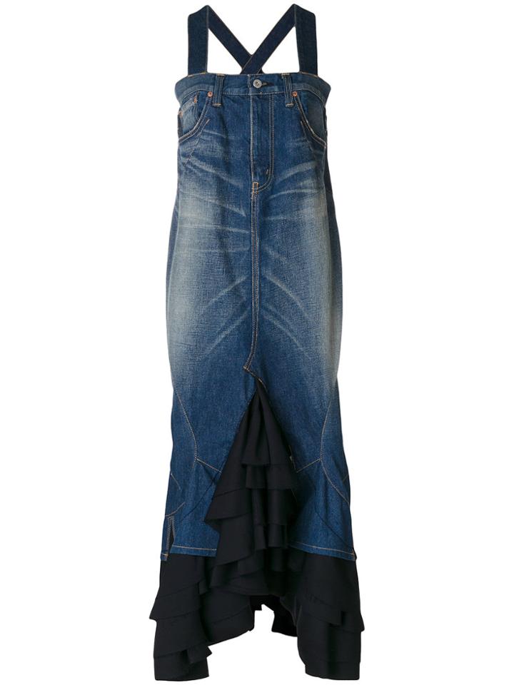 Junya Watanabe Comme Des Garçons Ruffled Hybrid Dress - Blue