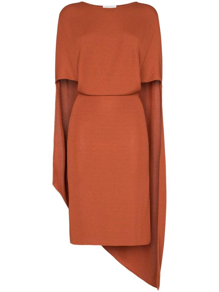 Esteban Cortazar Cape-detail Jersey Dress - Orange