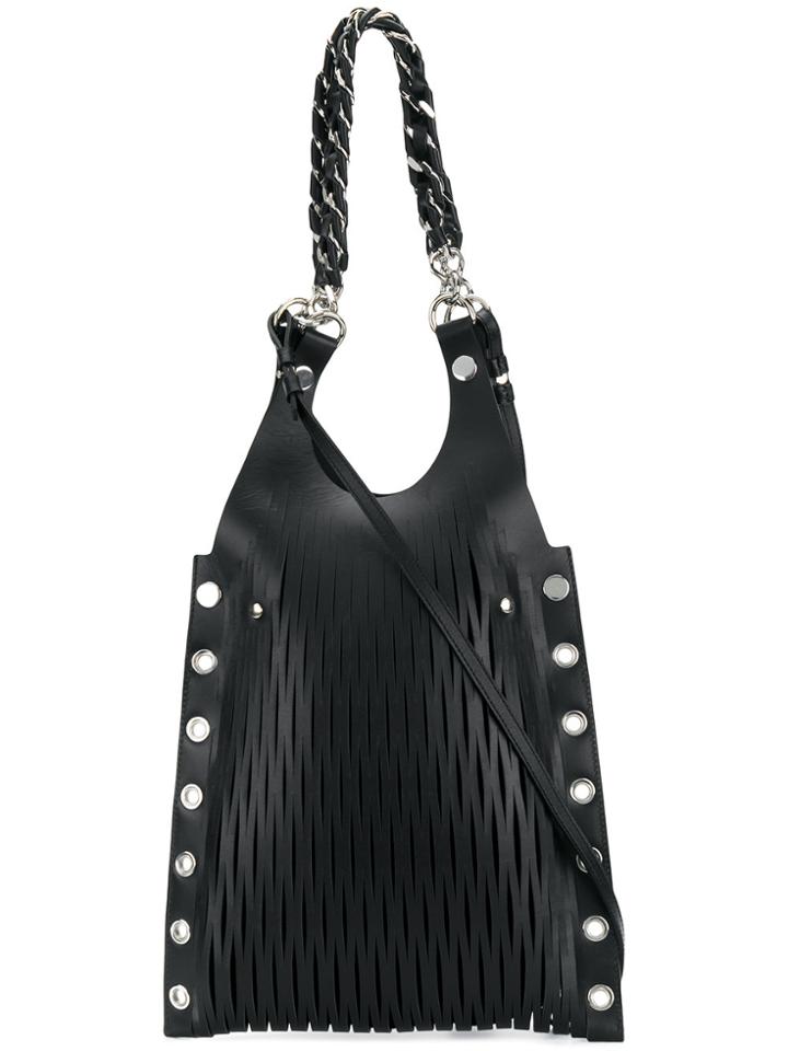 Sonia Rykiel Eyelet Shoulder Bag - Black