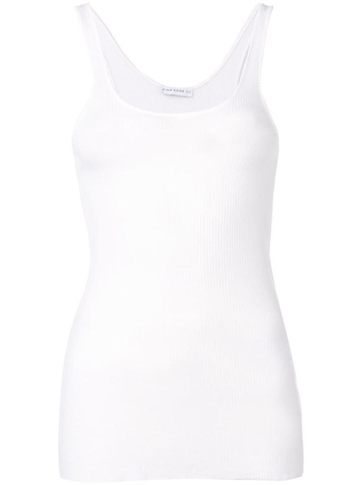 Fine Edge Ribbed Tank Top - White