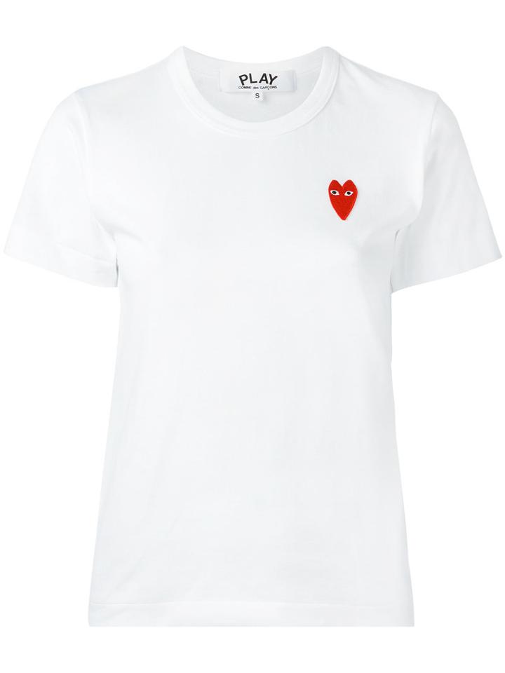Comme Des Garçons Play - Logo Patch T-shirt - Women - Cotton - L, White, Cotton