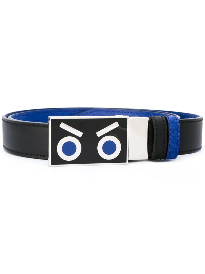 Fendi Reversible Belt, Men's, Black, Leather