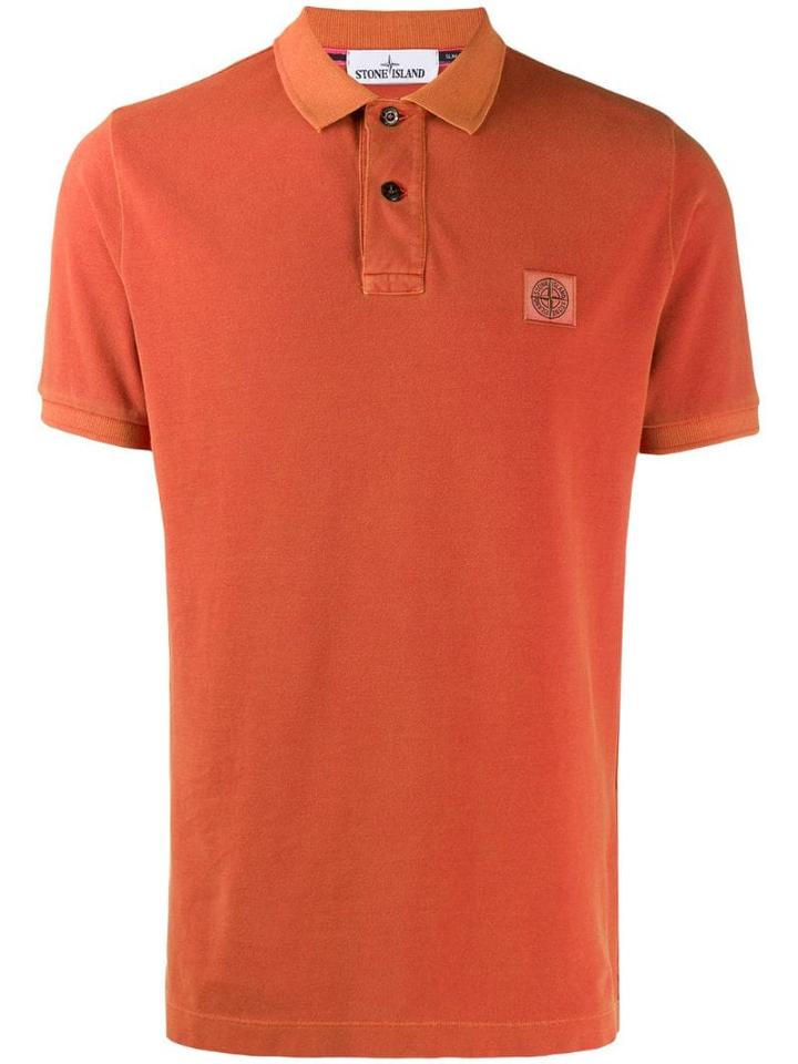 Stone Island Logo Polo Shirt - Orange