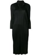Pleats Please By Issey Miyake Side Button Midi Dress - Black