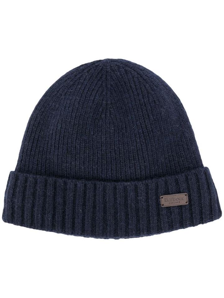 Barbour Logo Plaque Beanie - Blue