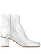 Red Valentino Red(v) Side Zip Ankle Boots - Silver