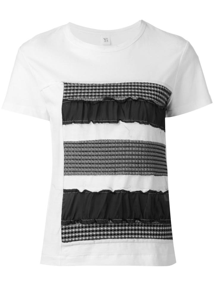 Y's - Panelled T-shirt - Women - Cotton/cupro - 2, White, Cotton/cupro