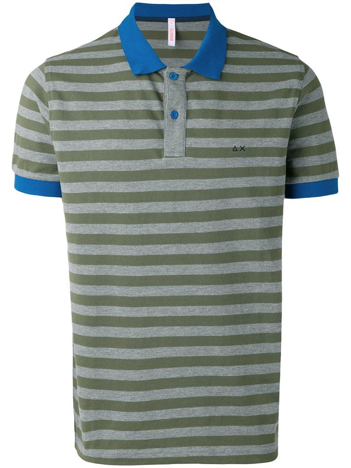 Sun 68 - Striped Polo Shirt - Men - Cotton/spandex/elastane - Xxxl, Green, Cotton/spandex/elastane