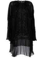 Alberta Ferretti Asymmetric Ruffle Blouse - Black
