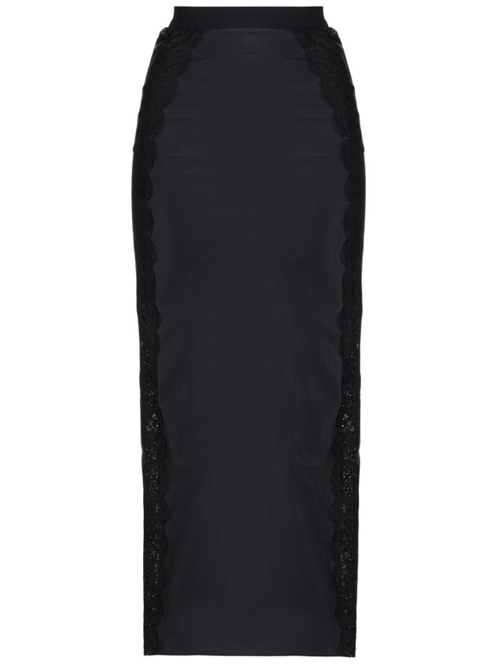 À La Garçonne - Lace Insert Skirt - Women - Polyamide/spandex/elastane - Pp, Black, Polyamide/spandex/elastane