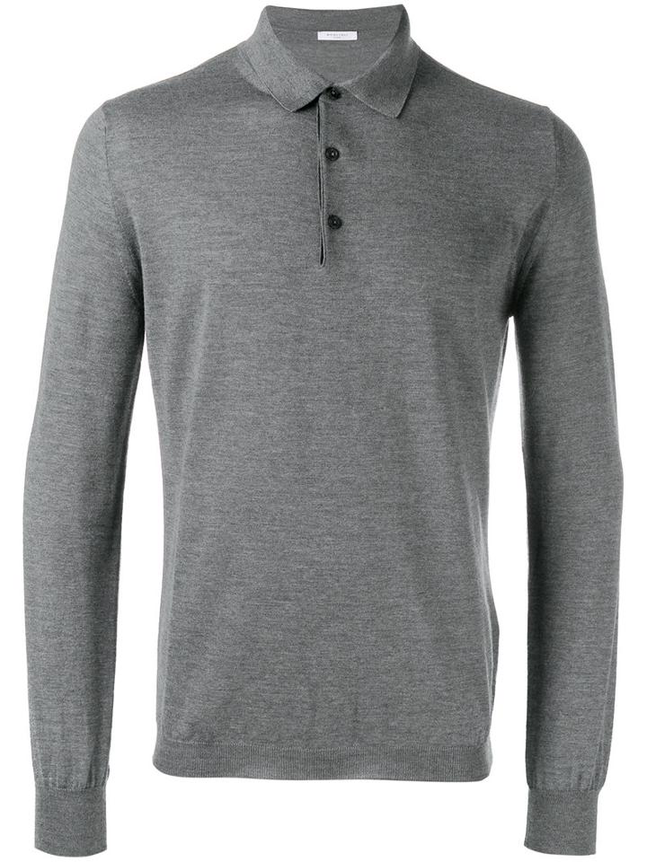 Boglioli Heathered Polo Shirt, Men's, Size: Large, Grey, Virgin Wool