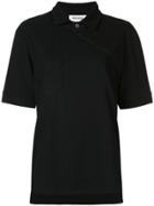 Monse Asymmetric Buttoned Polo Shirt - Black