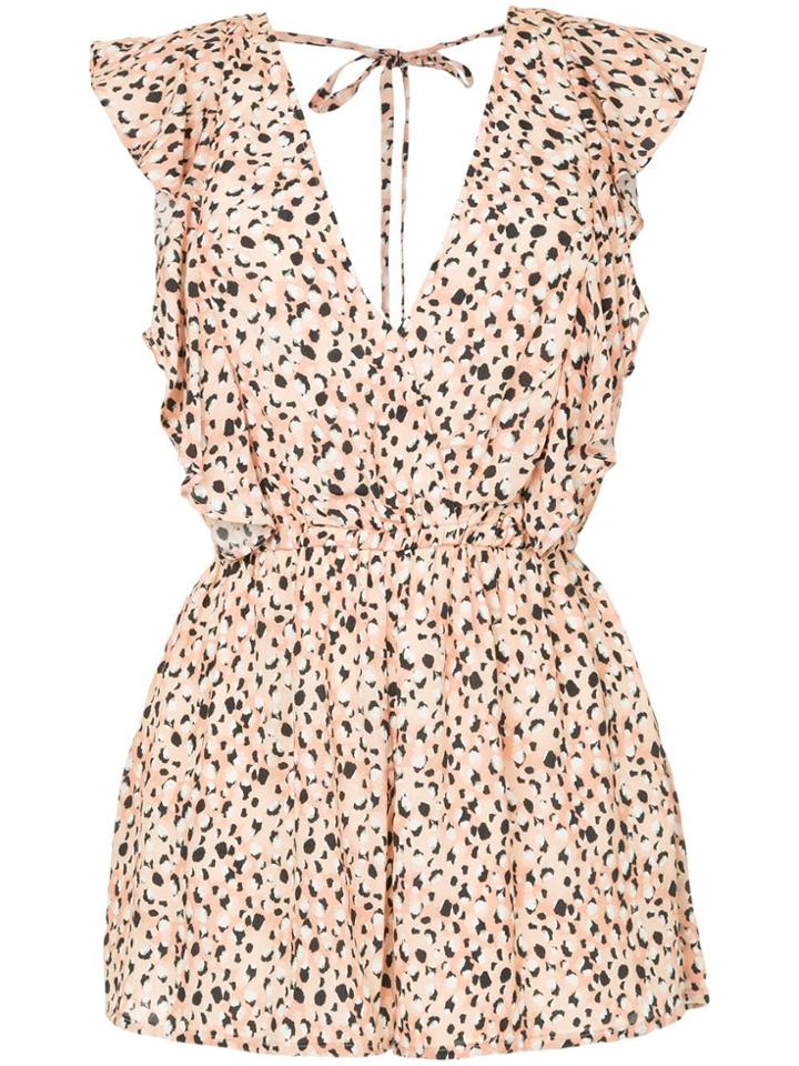 Suboo Leopard Print Playsuit - Yellow & Orange