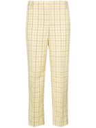 Tibi Checked Tapered Trousers - Yellow