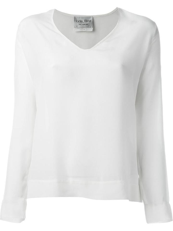 Forte Forte Longsleeved Blouse, Women's, Size: Ii, White, Silk