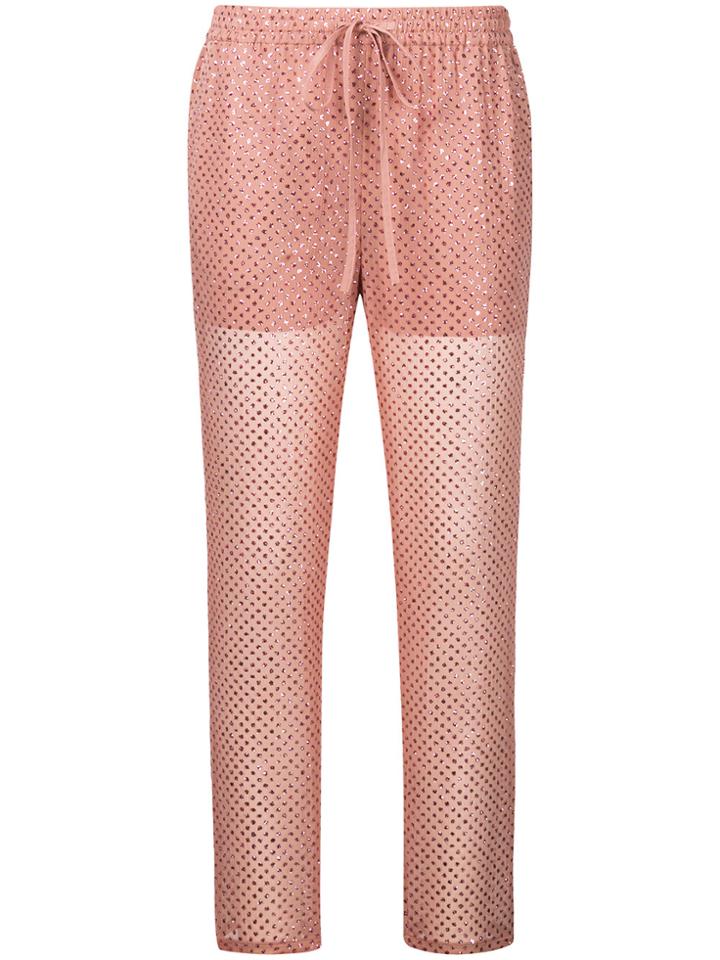 Red Valentino Embroidered Fitted Trousers - Pink & Purple