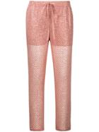 Red Valentino Embroidered Fitted Trousers - Pink & Purple