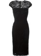 Victoria Beckham Fitted Lace Dress, Women's, Size: 12, Black, Cotton/viscose/polyamide/silk