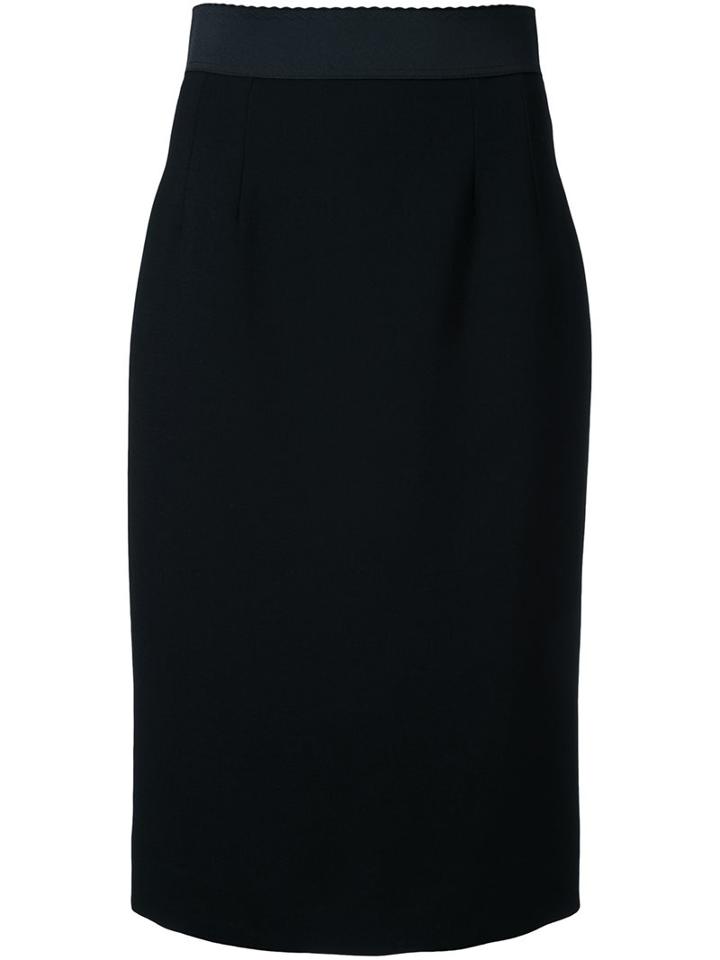 Dolce & Gabbana Classic Pencil Skirt, Women's, Size: 40, Black, Virgin Wool