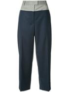 Cédric Charlier Contrast Waistband Trousers - Blue