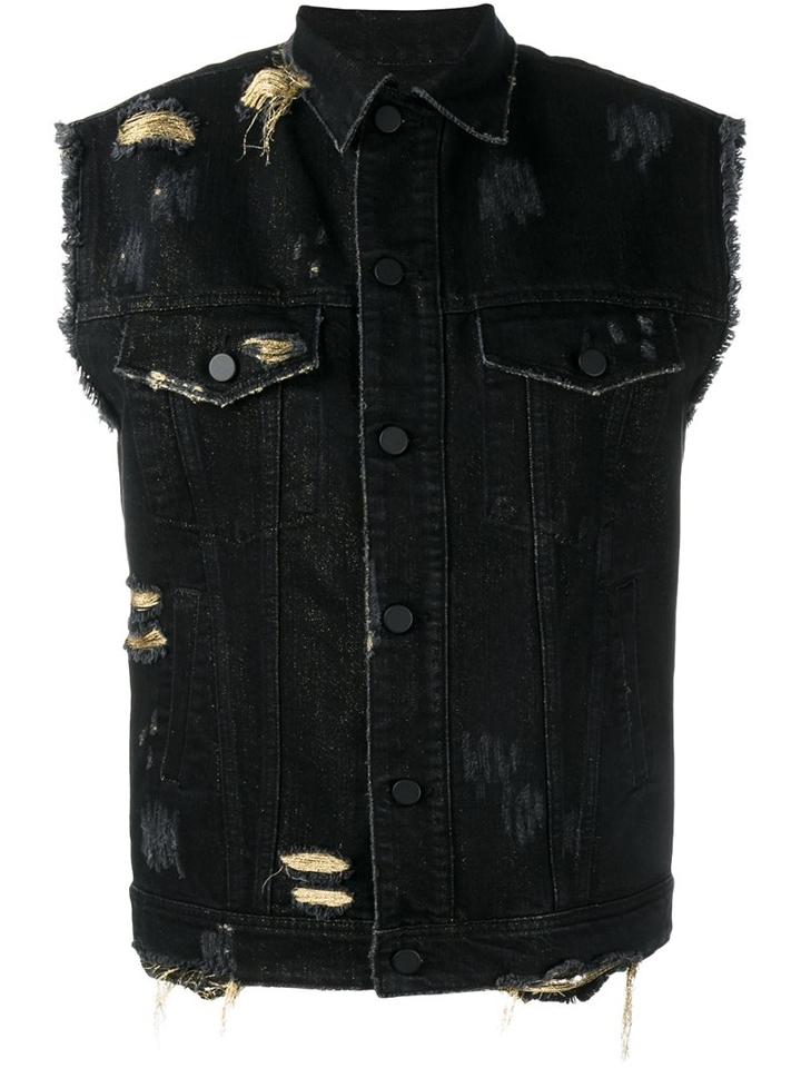 Filles A Papa 'joy' Denim Gilet, Women's, Size: 3, Black, Cotton/lurex/polyester