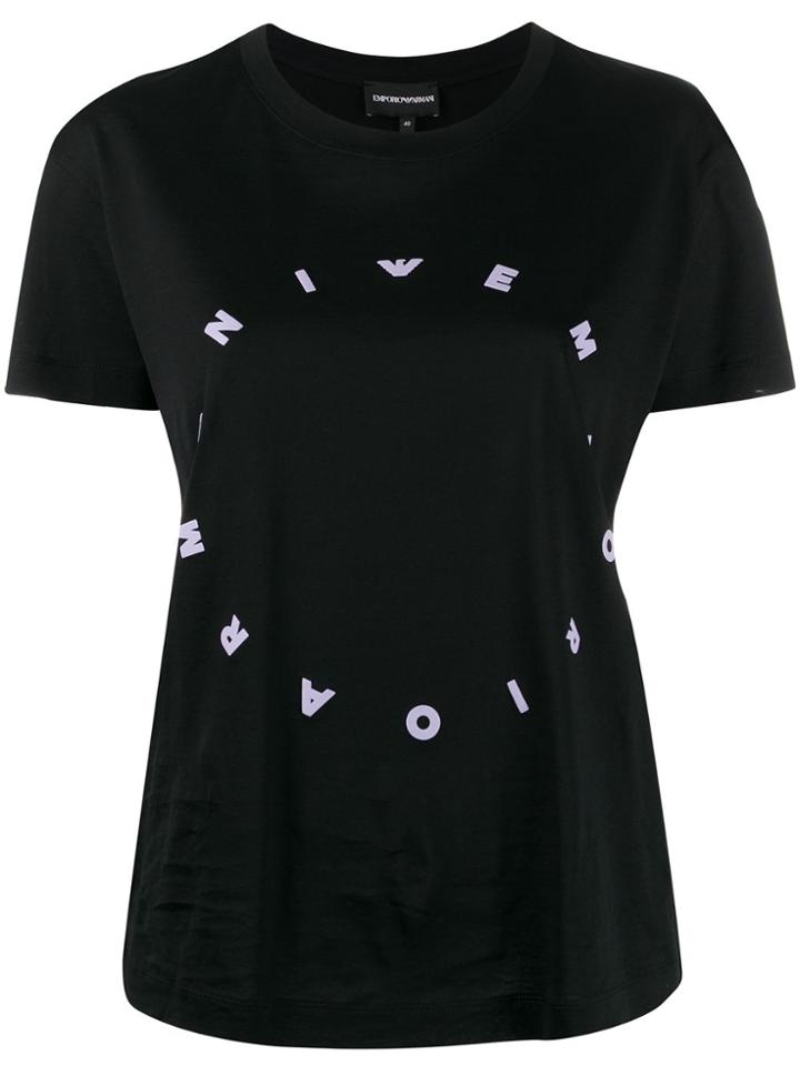 Emporio Armani Relaxed-fit Logo Print T-shirt - Black