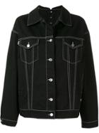 Msgm Denim Panelled Jacket - Black