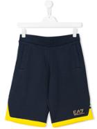 Armani Junior Teen Logo Print Bermuda Shorts - Blue