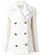 Lanvin Classic Short Peacoat, Women's, Size: 38, Nude/neutrals, Cotton/polyamide/viscose/buffalo Horn
