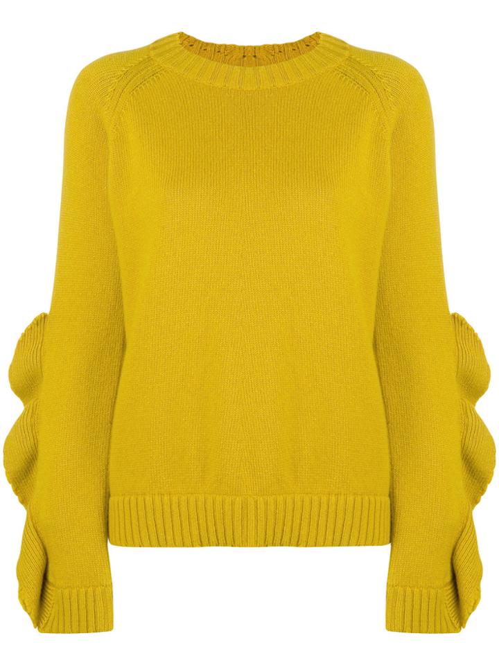 Red Valentino Ruffle Sleeve Sweater - Green