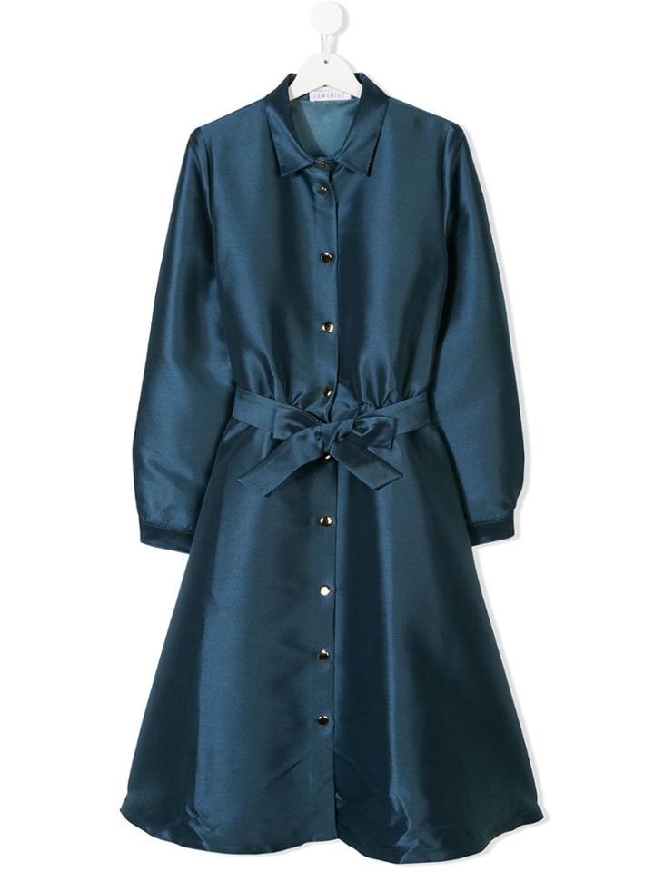 Señorita Lemoniez Teen Belted Shirt Dress - Blue