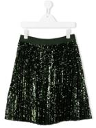 Monnalisa Teen Pleated Sequin Skirt - Green