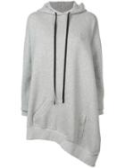 Unravel Project Asymmetric Hem Oversized Hoodie - Grey