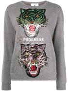 5 Progress Tiger Embroidered Sweatshirt - Grey