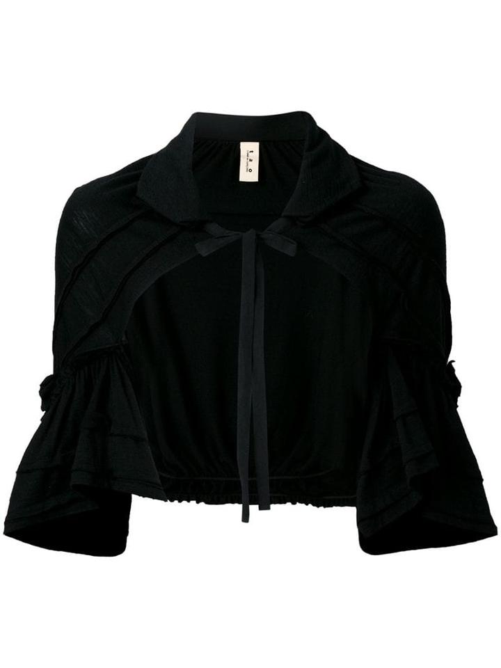 Comme Des Garçons Pre-owned Tie Neck Ruffle Shrug - Black
