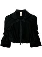 Comme Des Garçons Pre-owned Tie Neck Ruffle Shrug - Black