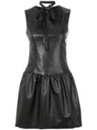 Red Valentino - Flared Mini-dress - Women - Lamb Skin/polyester/spandex/elastane/viscose - 38, Black, Lamb Skin/polyester/spandex/elastane/viscose