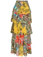 Etro Patchwork Ruffle Maxi Skirt - 700