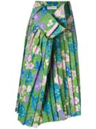 Balenciaga Tubular Floral Print Skirt - Green