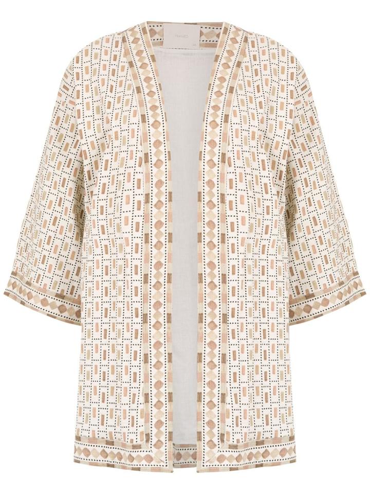 Framed Pattern Nairóbi Kimono - Neutrals