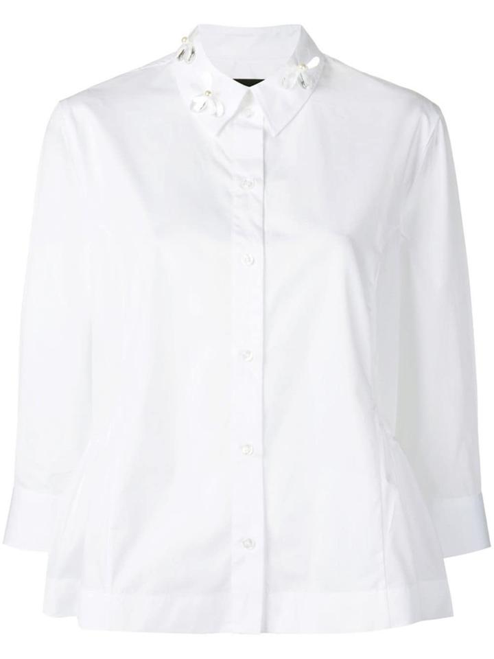 Simone Rocha Flower Collar Shirt - White