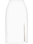 Paskal High Waisted Reflective Pencil Skirt - White