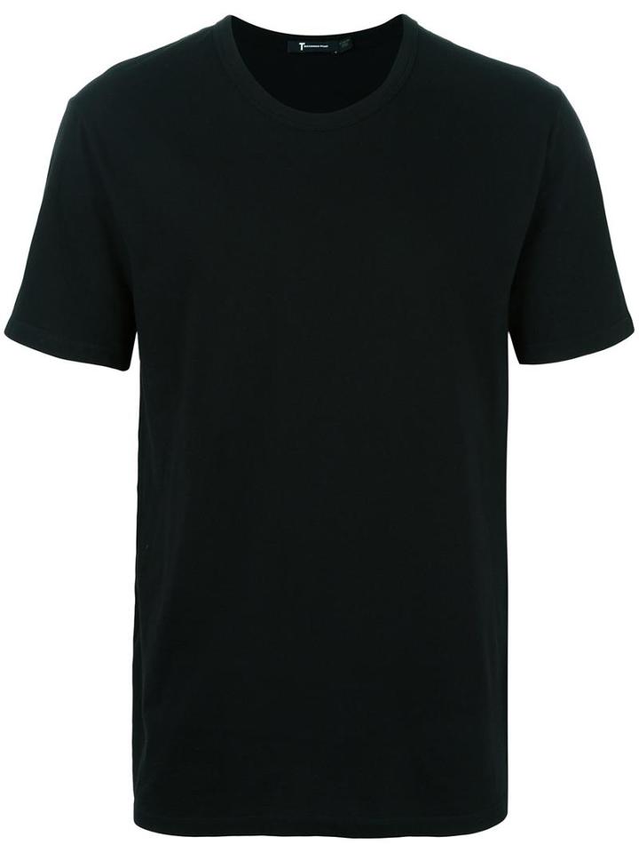 T By Alexander Wang Round Neck T-shirt, Size: Large, Black, Cotton