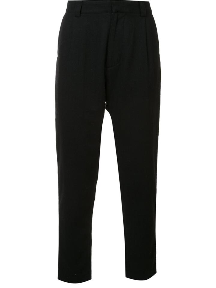 Robert Geller 'the Robert' Tapered Trousers, Men's, Size: 52, Black, Polyester/wool/other Fibers