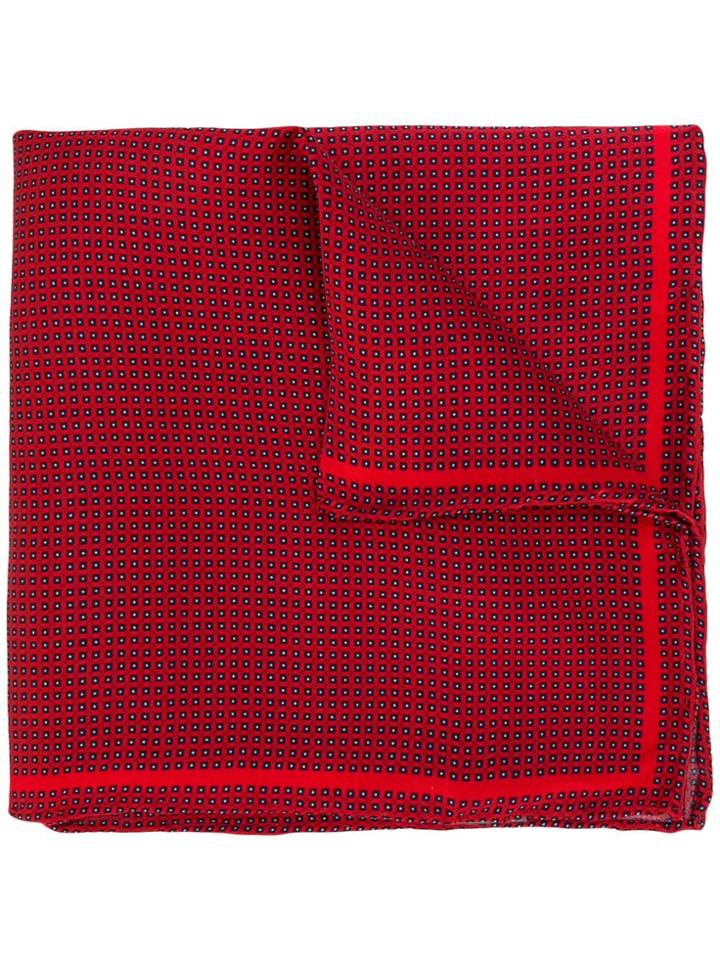 Canali Spotted Scarf - Red